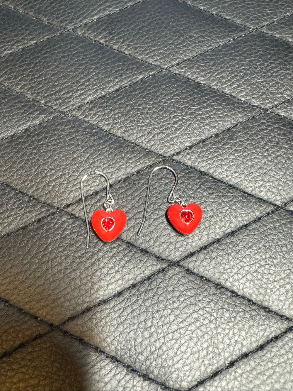 Swarovski Red Heart Drop Earrings - Women's Jewelry